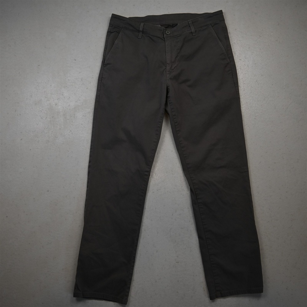 Adriano Goldschmeid 32x29 Gray Stretch Lux Khaki Tailored Slim Chinos Mens Pants